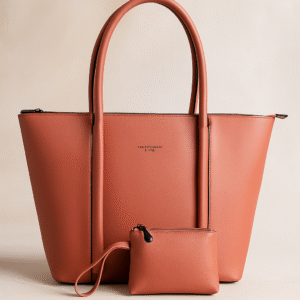 soft brownish-pink Handbag with Mini Pouch