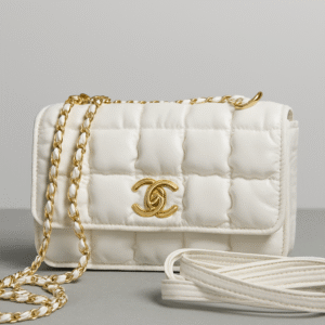 Luxury White Quilted Shoulder Bag FB-002