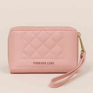 Elegant Quilted Pink Mini Wallet